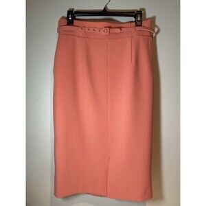 LIZ CLAIBORNE Belted Front Split Skirt Coral Size 8 New W/Tag